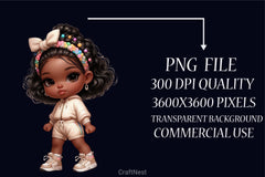 Cute Black Girl Clipart Bundle - CraftNest - Digital Crafting and Art