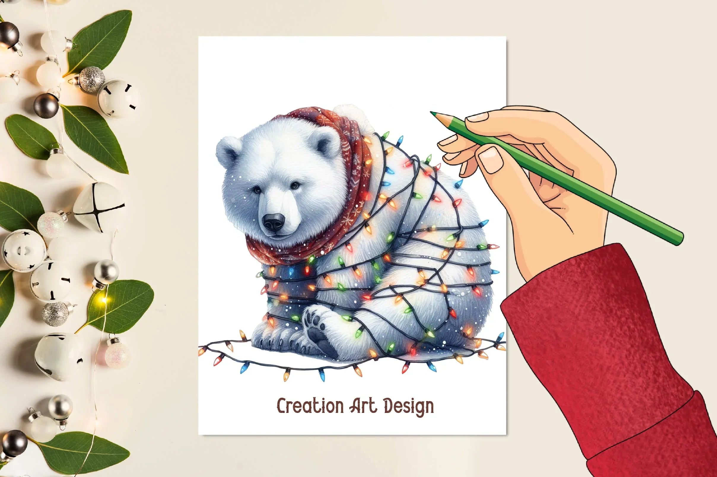 Christmas Polar Bear Clipart Bundle 5 - CraftNest - Digital Crafting and Art