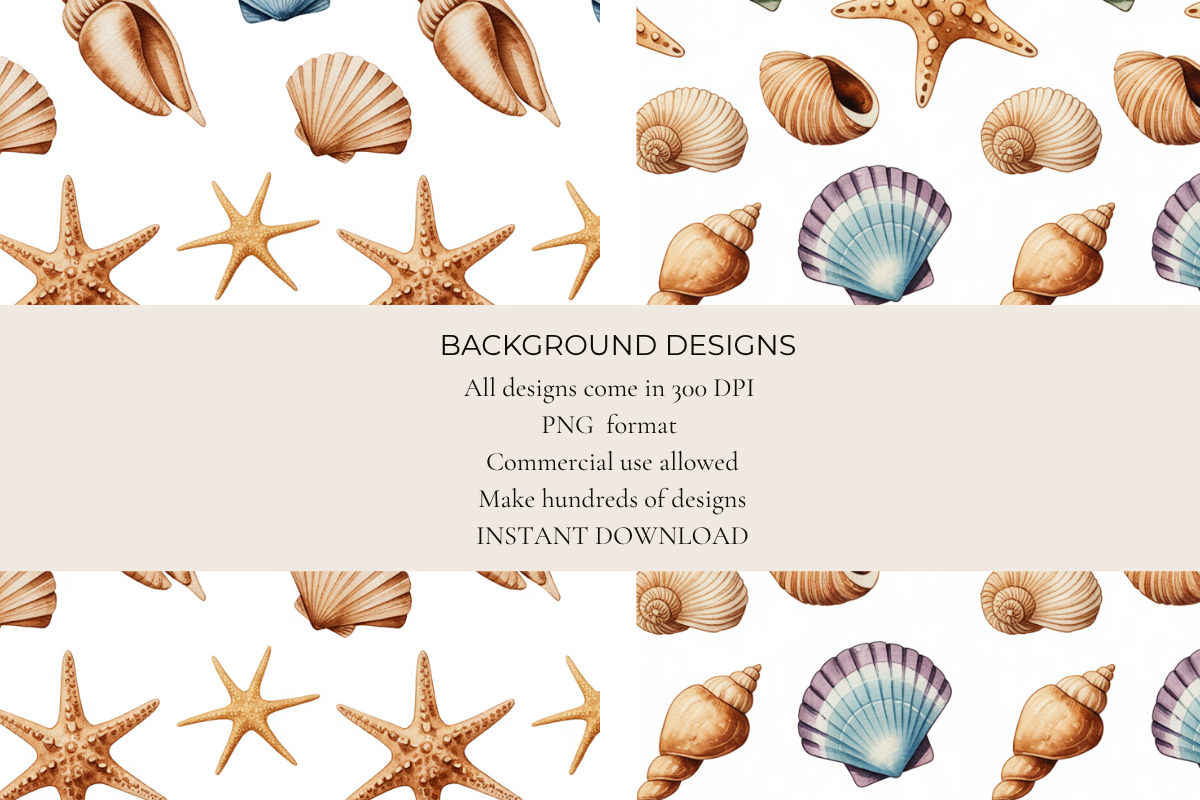 Seashell Vibes Seamless Papers