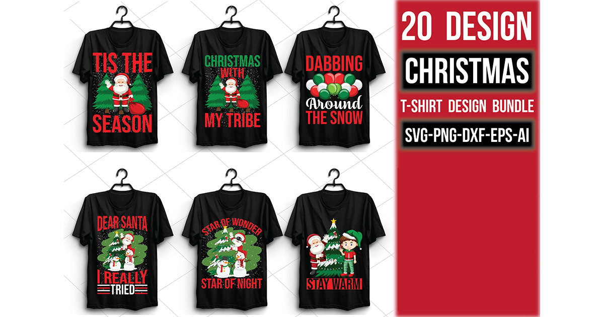 Christmas T Shirt 20 Bundle 1 - CraftNest - Digital Crafting and Art