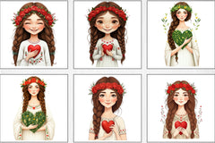 Beautiful Girl Heart Clipart Bundle - CraftNest - Digital Crafting and Art