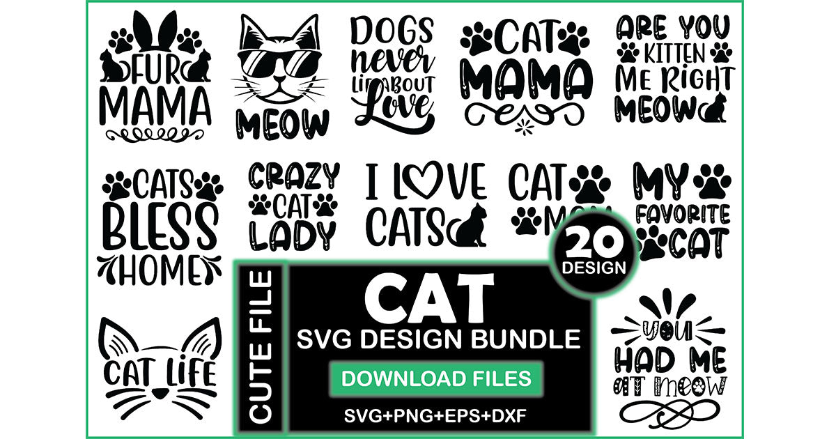 Cat SVG Bundle 3 - CraftNest - Digital Crafting and Art