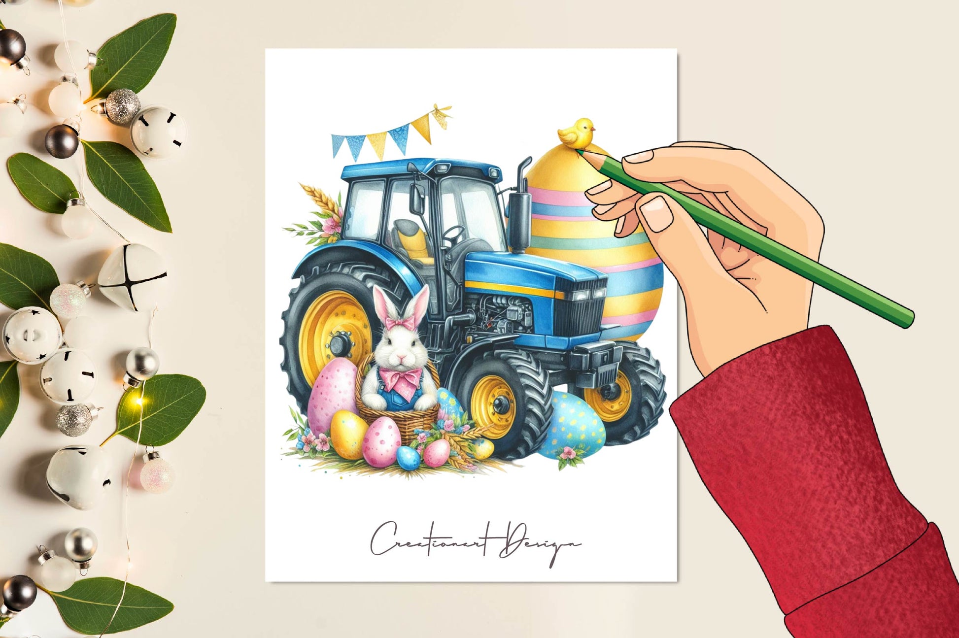 Easter Tractor Clipart Bundle - CraftNest - Digital Crafting and Art