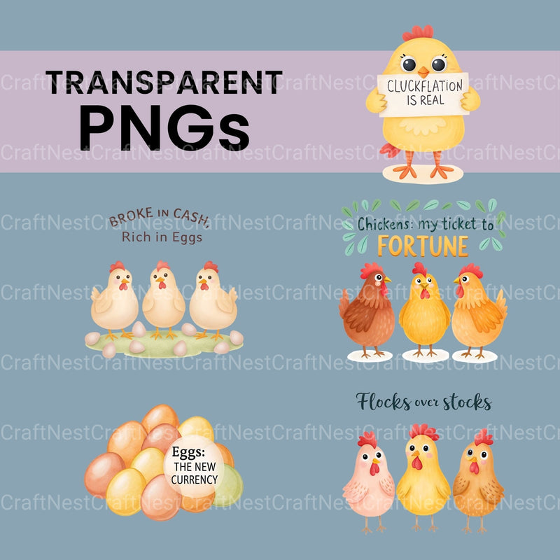 Chickens Eggs Clipart Bundle - CraftNest - Digital Crafting and Art