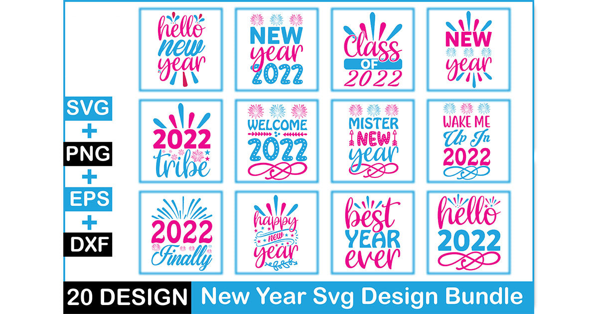 New Year SVG Bundle 6 - CraftNest - Digital Crafting and Art