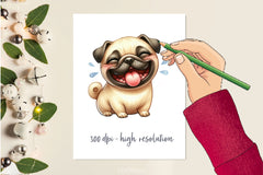 Funny Pug Dog Clipart Bundle - CraftNest - Digital Crafting and Art