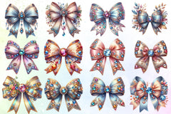 Jewels Bow Clipart Bundle - CraftNest - Digital Crafting and Art