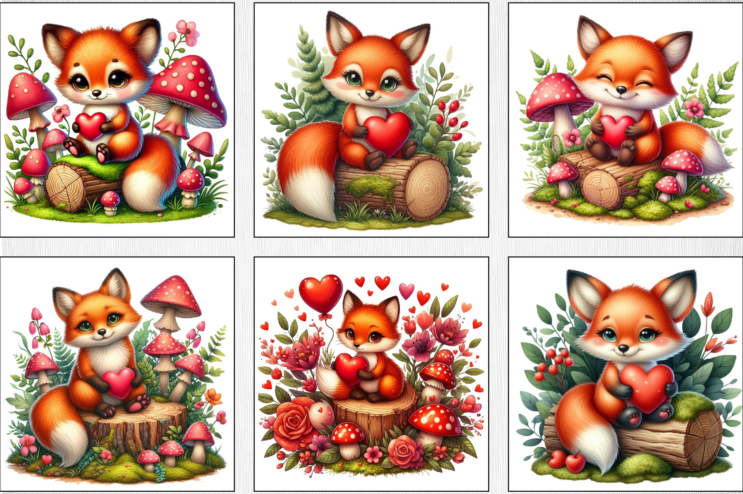 Valentine Foxes Clipart Bundle - CraftNest - Digital Crafting and Art
