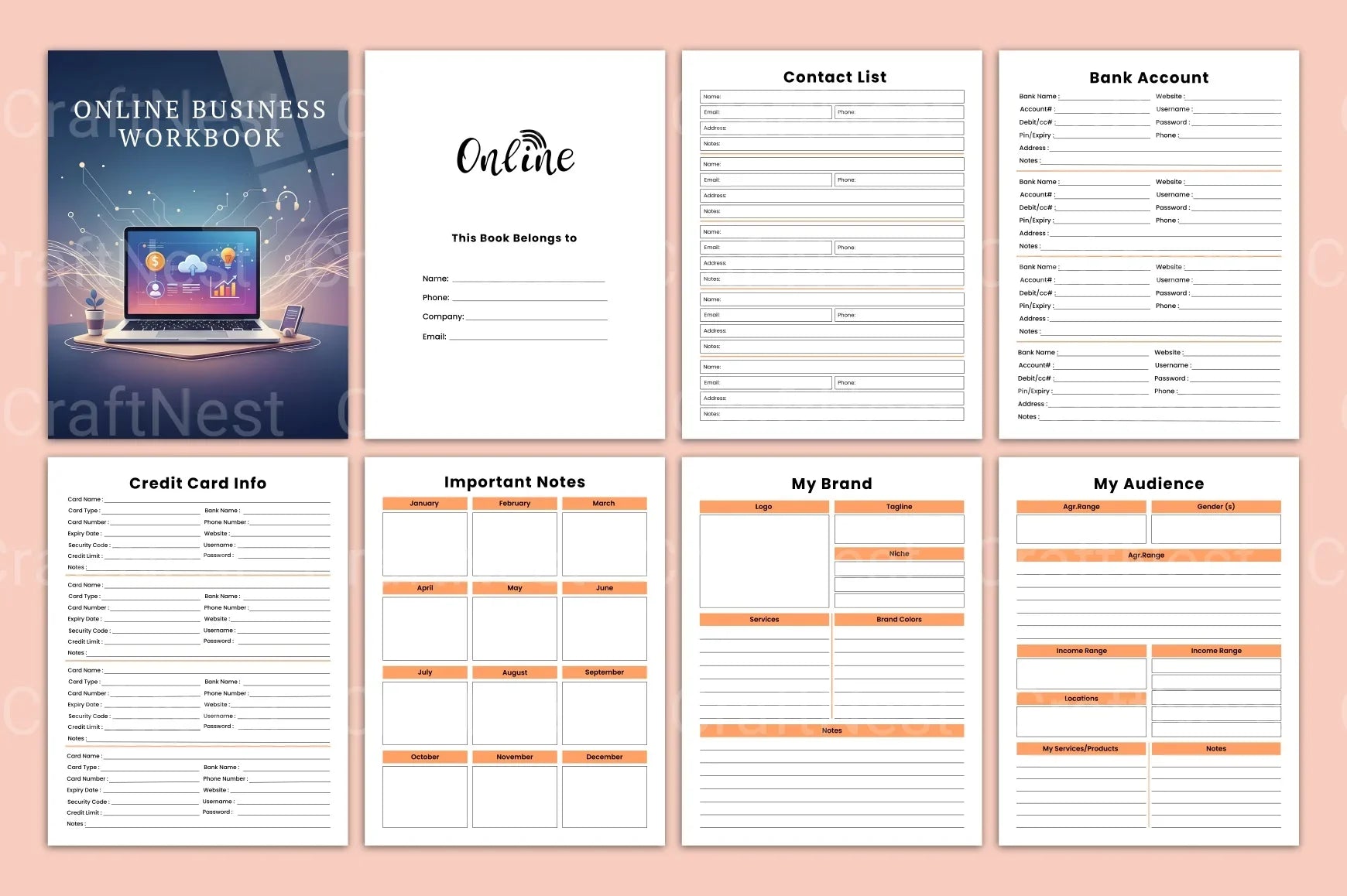 Online Business Workbook Guide - CraftNest - Digital Crafting and Art