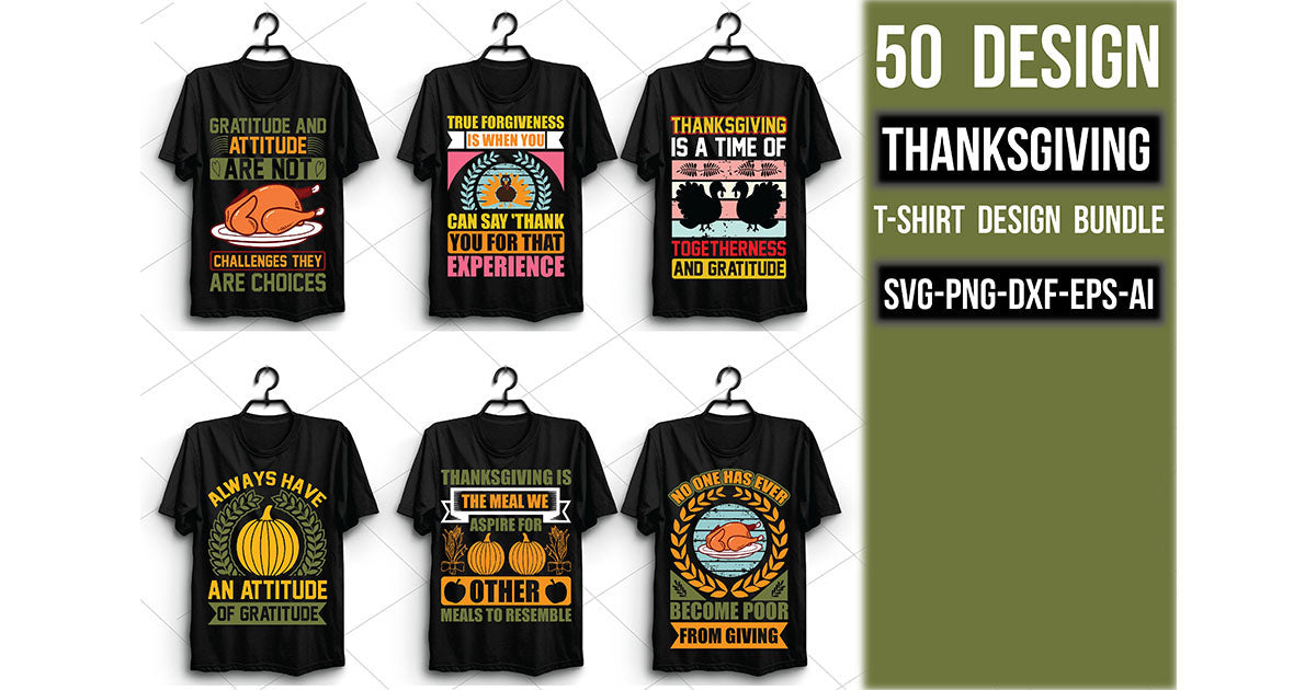 Thanksgiving T Shirt Design Bundle - CraftNest - Digital Crafting and Art