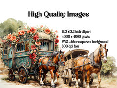 Horses With Trailers Clipart - CraftNest