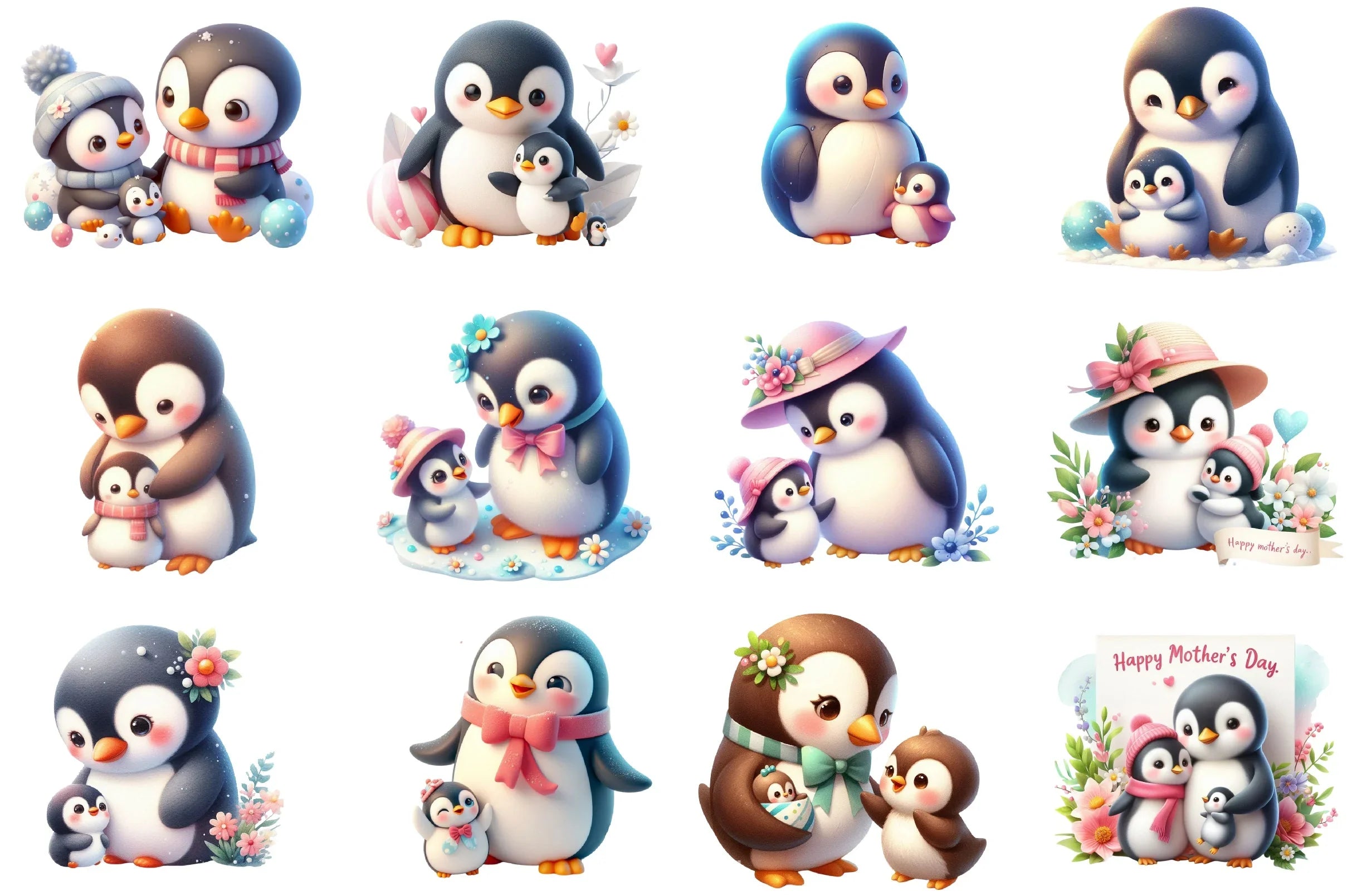 Mother's Day Penguin Clipart Bundle - CraftNest - Digital Crafting and Art