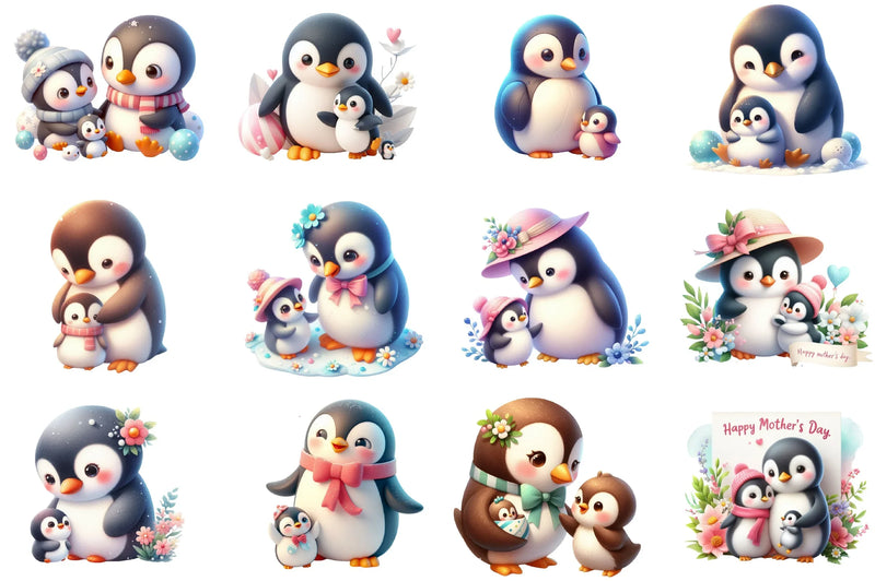 Mother's Day Penguin Clipart Bundle - CraftNest - Digital Crafting and Art