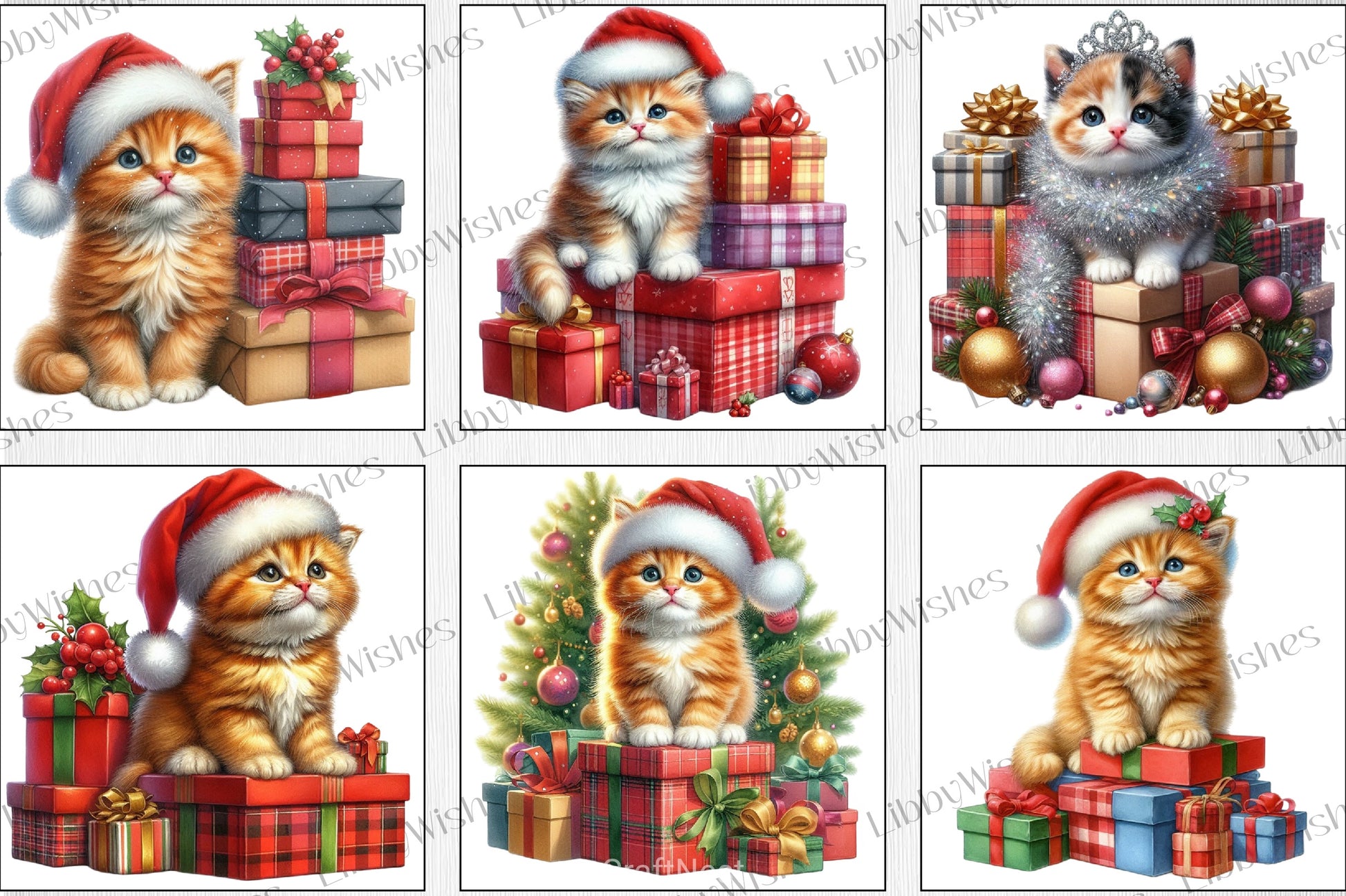 Christmas Kitten Clipart Bundle - CraftNest - Digital Crafting and Art