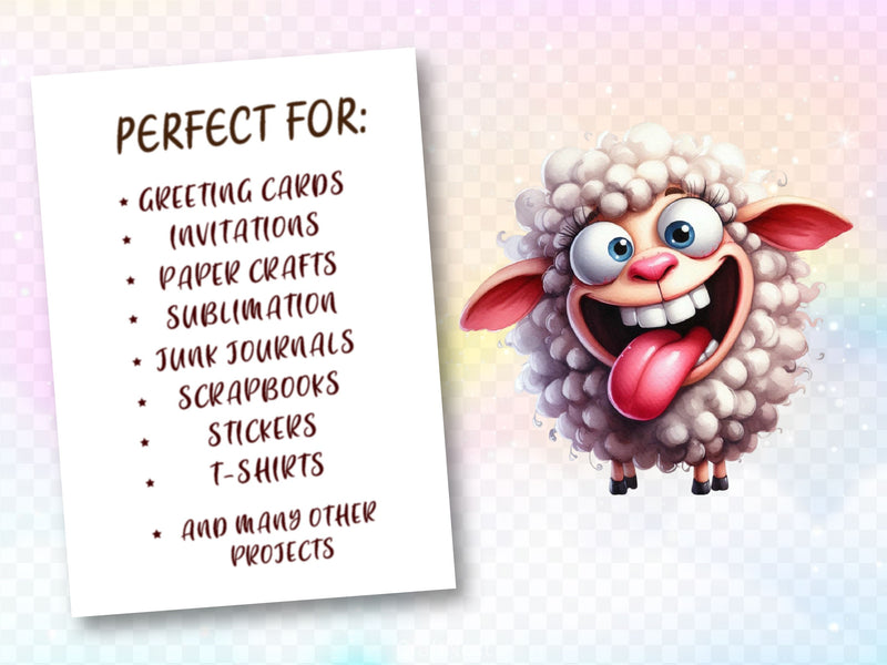 Funny Sheep Animals Clipart Bundle 4 - CraftNest - Digital Crafting and Art