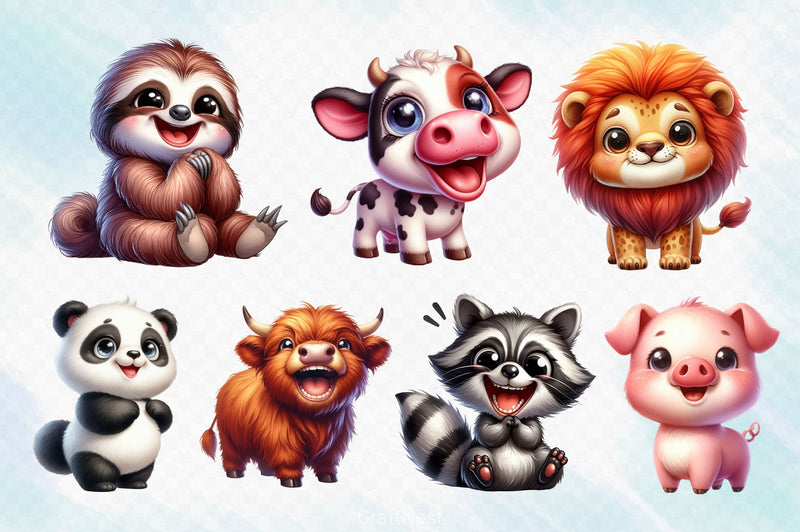 Funny Animals Clipart Bundle 5 - CraftNest - Digital Crafting and Art