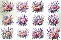 Roses & Lavender Clipart Bundle - CraftNest - Digital Crafting and Art