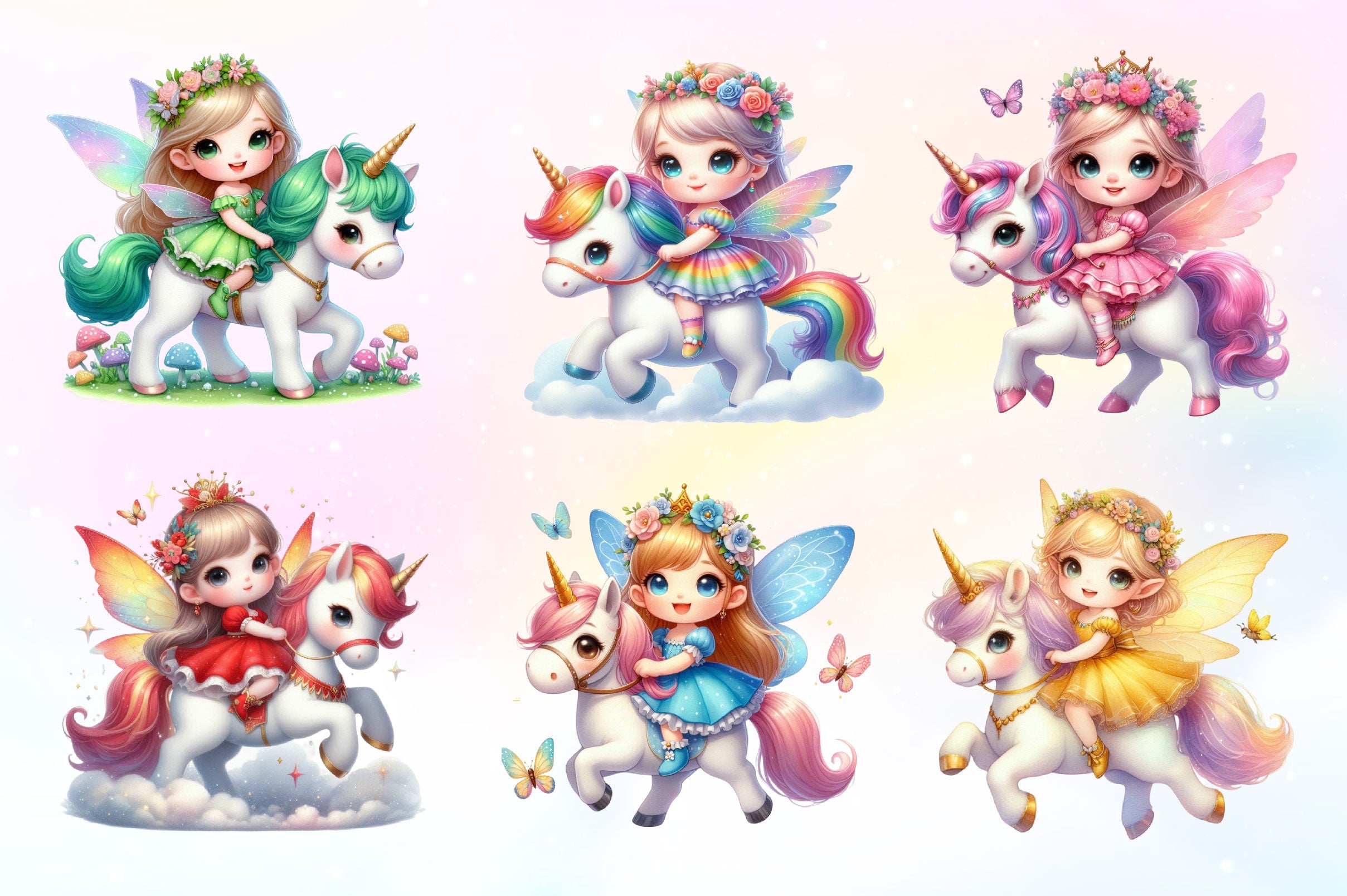 Little Fairy Girl Clipart Bundle - CraftNest - Digital Crafting and Art