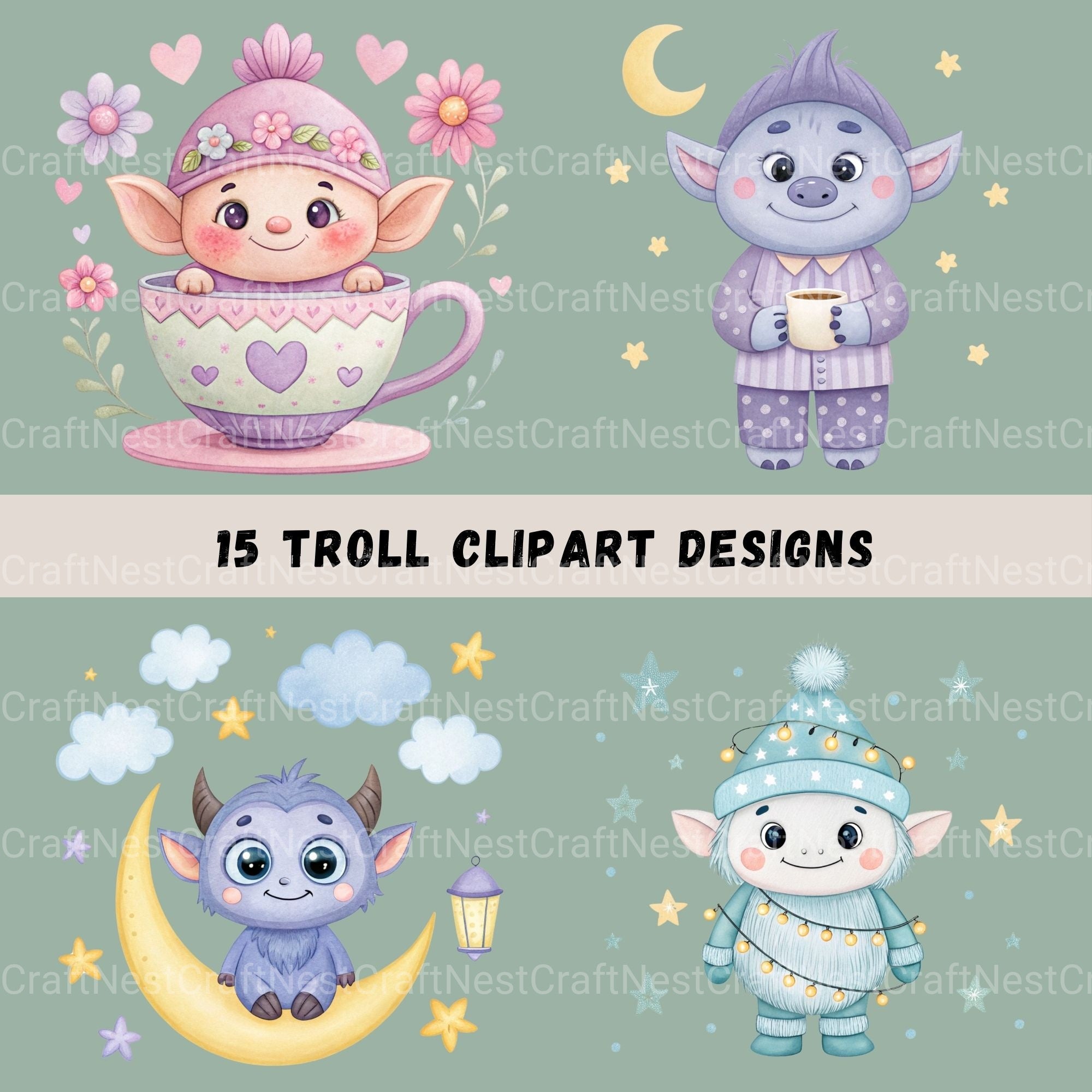 Trolls Updated Clipart Bundle - CraftNest - Digital Crafting and Art