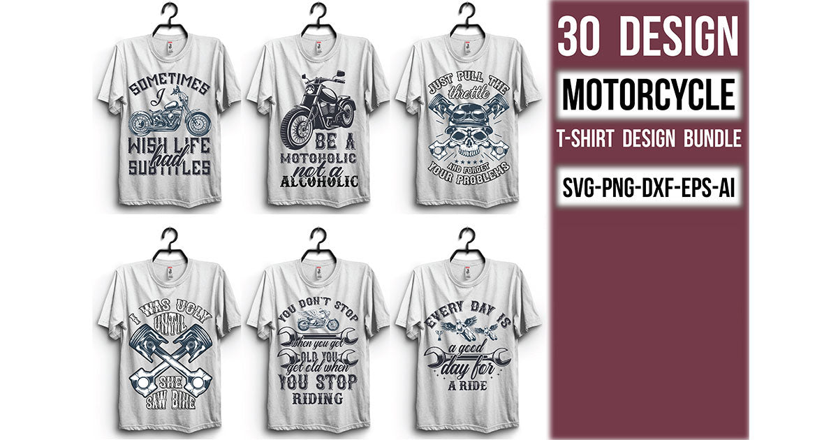 Motorcycle T Shirt Bundle 2 - CraftNest - Digital Crafting and Art