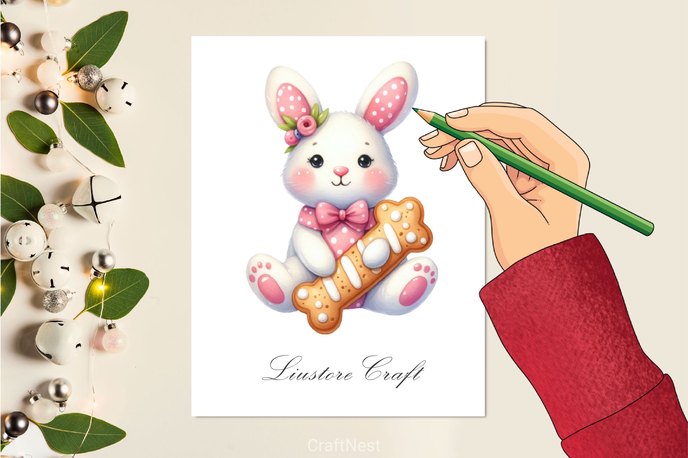 Easter Biscuit Bunny Clipart Bundle 2 - CraftNest - Digital Crafting and Art