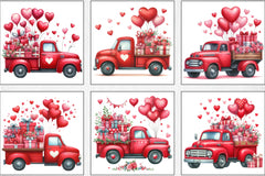 Valentine Red Trucks Clipart Bundle - CraftNest - Digital Crafting and Art