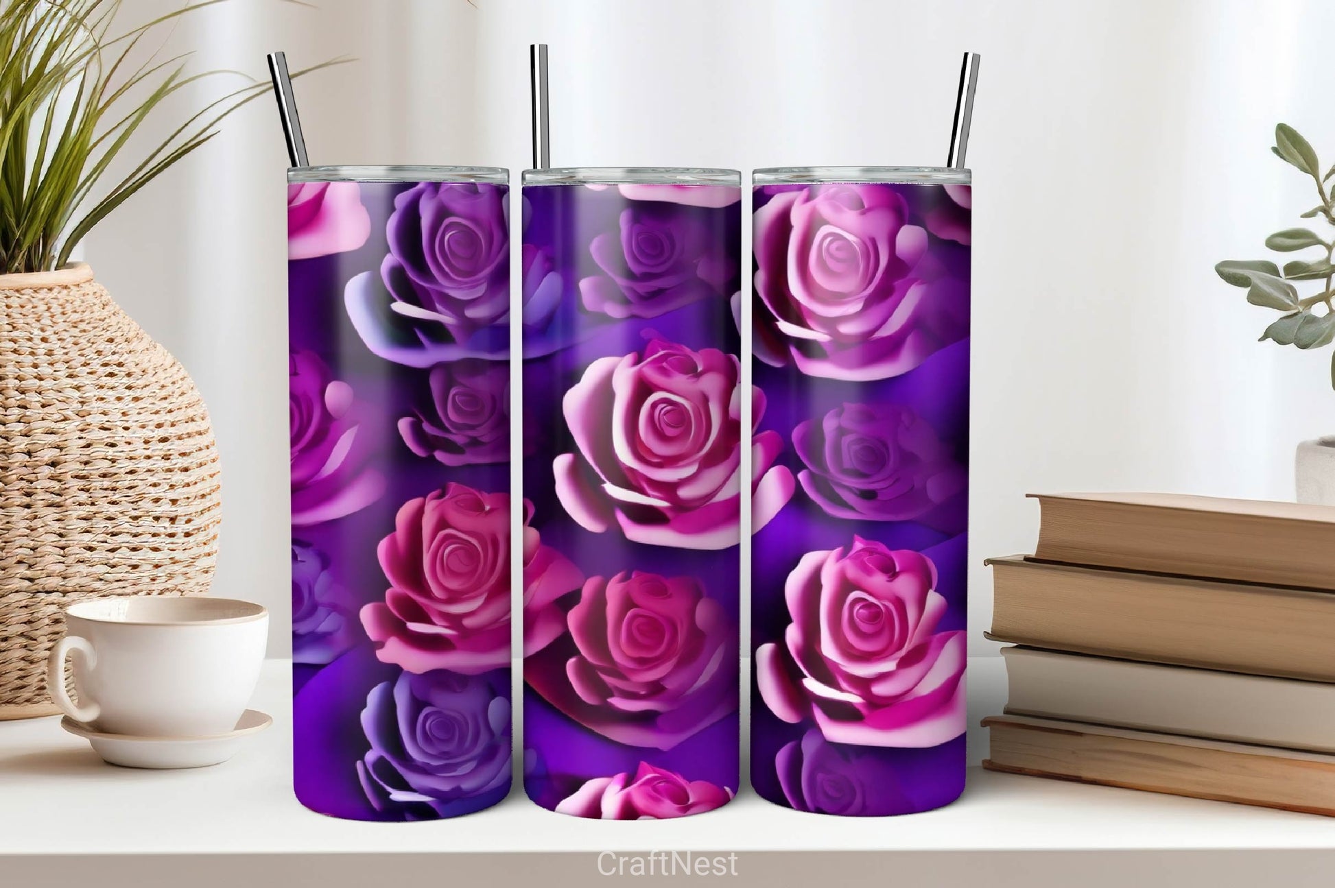 Flower Tumbler Wrap Bundle 25 - CraftNest - Digital Crafting and Art