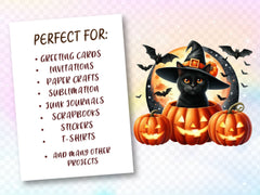 Halloween Black Cat Clipart Bundle 9 - CraftNest - Digital Crafting and Art