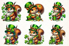 Cute Squirrel St. Patrick's Day Clipart Bundle - CraftNest - Digital Crafting and Art