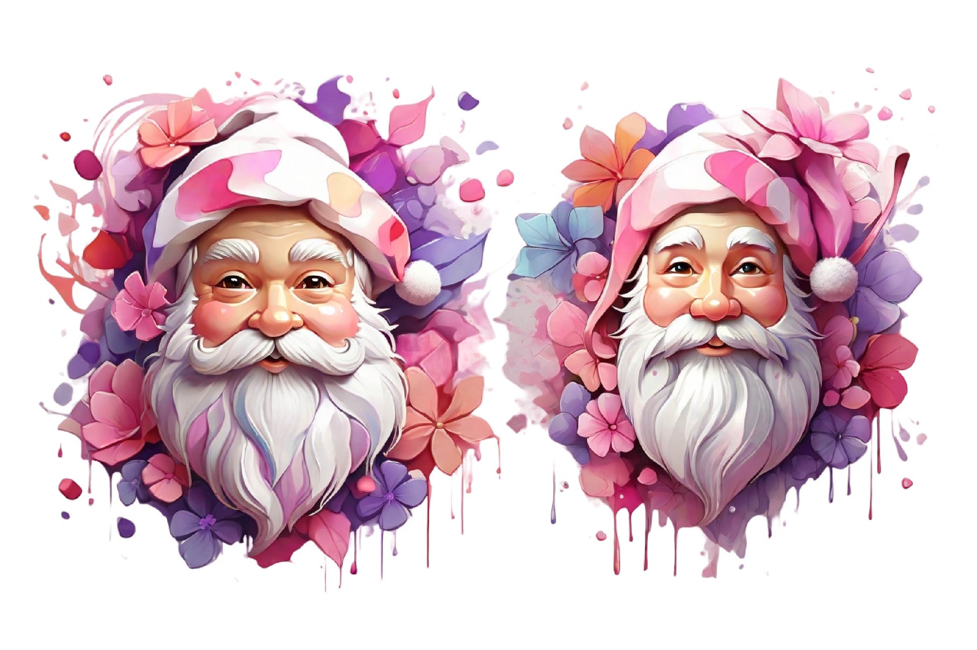 Pink Santa Clipart Bundle - CraftNest - Digital Crafting and Art