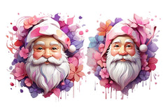 Pink Santa Clipart Bundle - CraftNest - Digital Crafting and Art