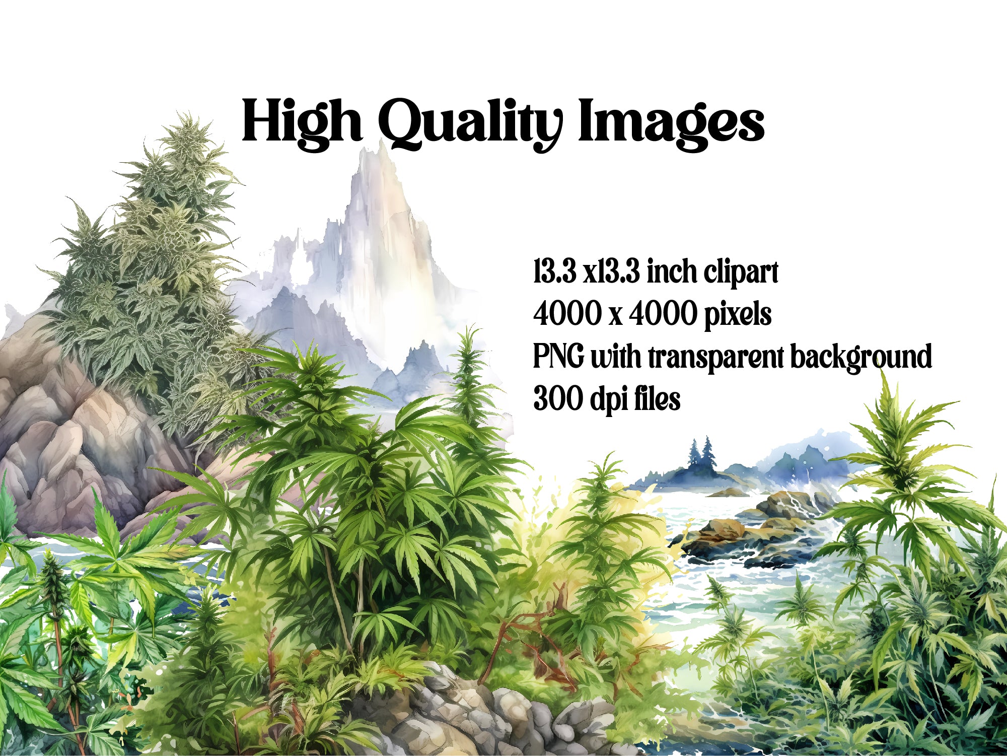 Cannabis in Nature Clipart - CraftNest