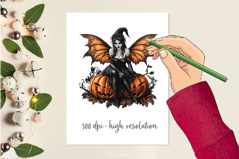 Halloween Fairy Gothic Fairy Clipart Bundle - CraftNest - Digital Crafting and Art