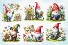 Spring Gnomes Clipart Bundle 3 - CraftNest - Digital Crafting and Art