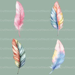 Feather Boho Clipart Bundle - CraftNest - Digital Crafting and Art