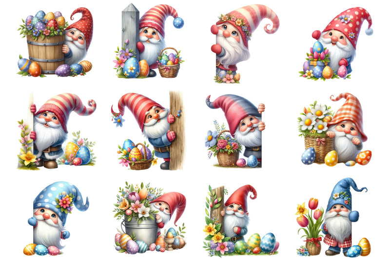 Easter Gnome Clipart Bundle 13 - CraftNest - Digital Crafting and Art
