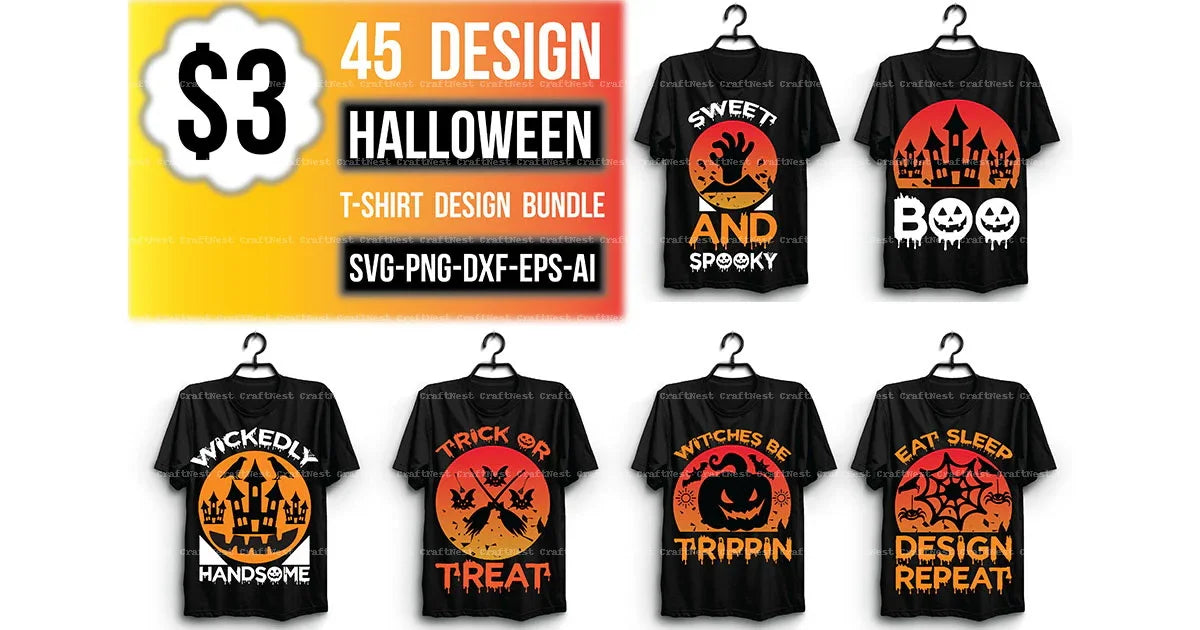 Halloween T-Shirt SVG Bundle 3 - CraftNest - Digital Crafting and Art