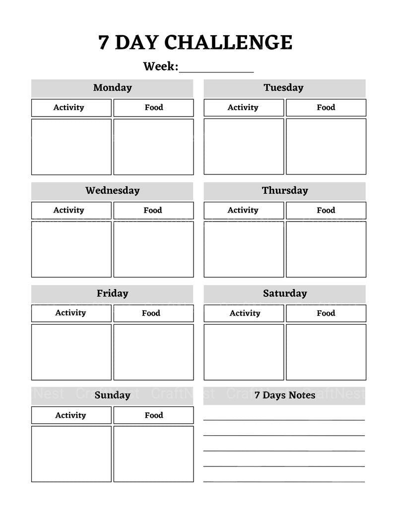 Customizable Fitness Planner Canva Template - CraftNest - Digital Crafting and Art