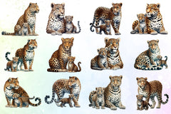Leopard Mom & Baby Clipart Bundle - CraftNest - Digital Crafting and Art