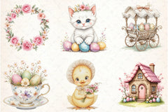 Pink & White Easter Clipart Bundle - CraftNest - Digital Crafting and Art