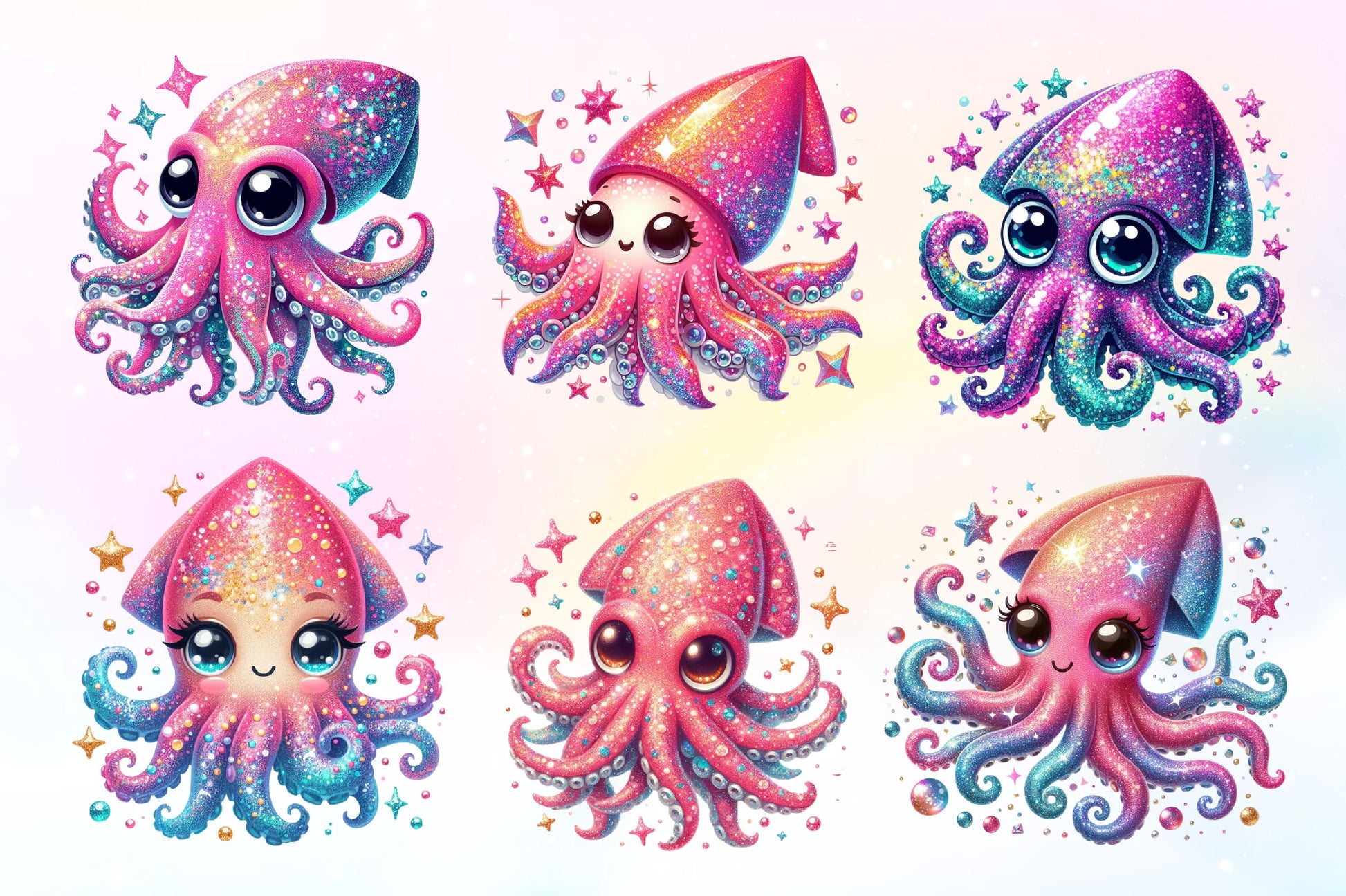 Cute Squid Sea Clipart Bundle - CraftNest - Digital Crafting and Art