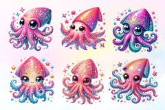 Cute Squid Sea Clipart Bundle - CraftNest - Digital Crafting and Art