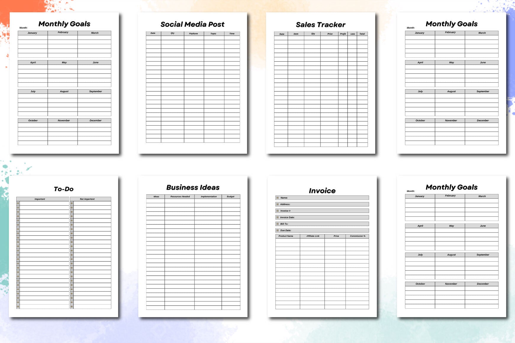 Side Hustle Planner