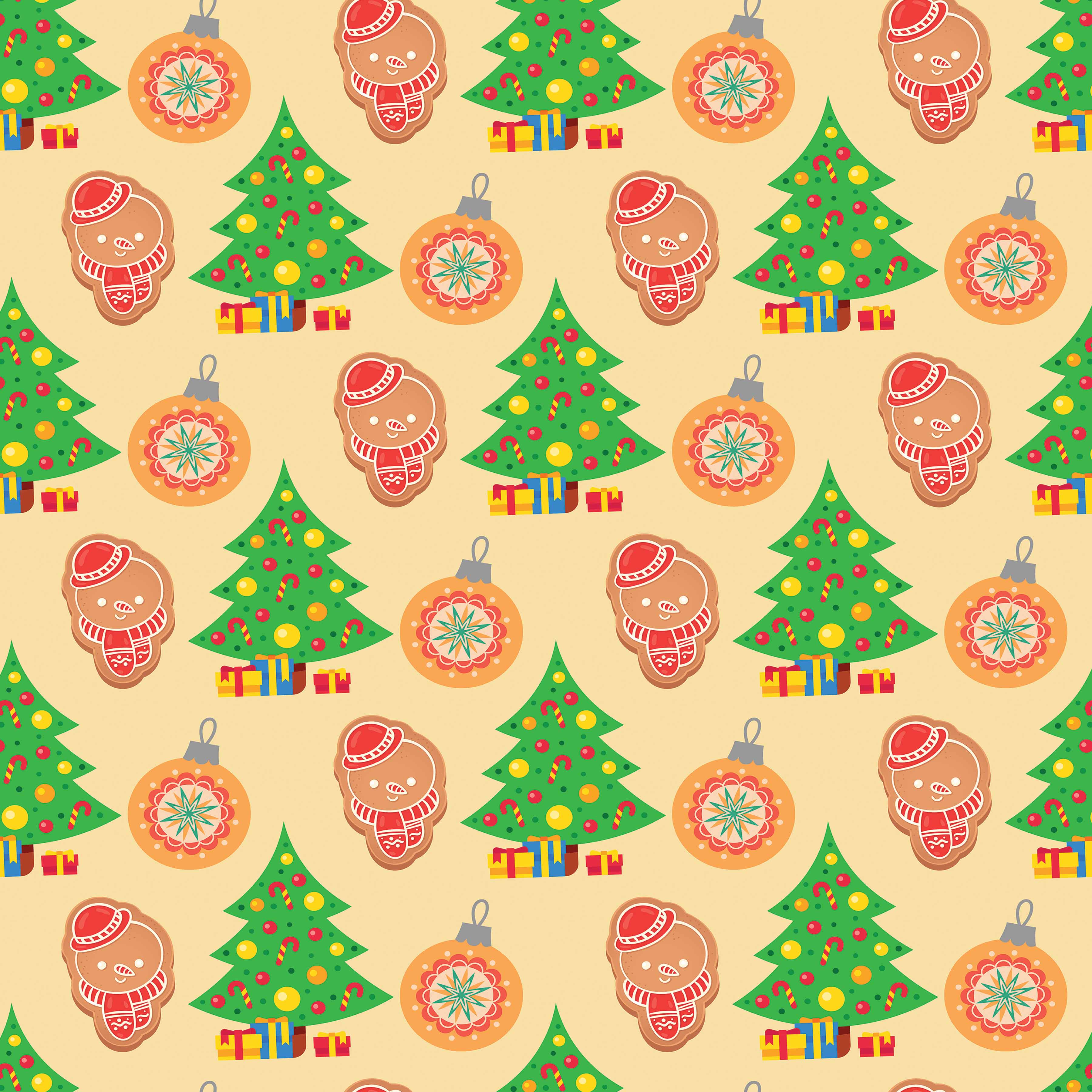Christmas Green Trees Seamless Digital Paper - CraftNest - Digital Crafting and Art