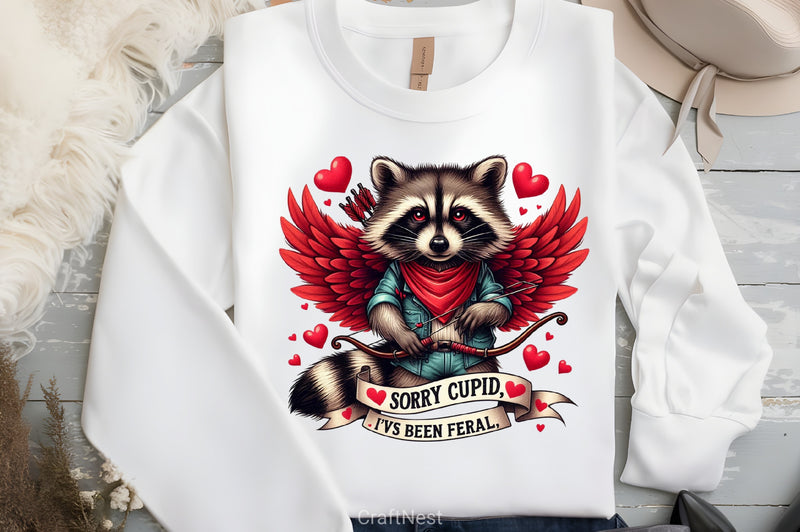 Valentine's Day Cupid Raccoon Clipart Bundle - CraftNest - Digital Crafting and Art