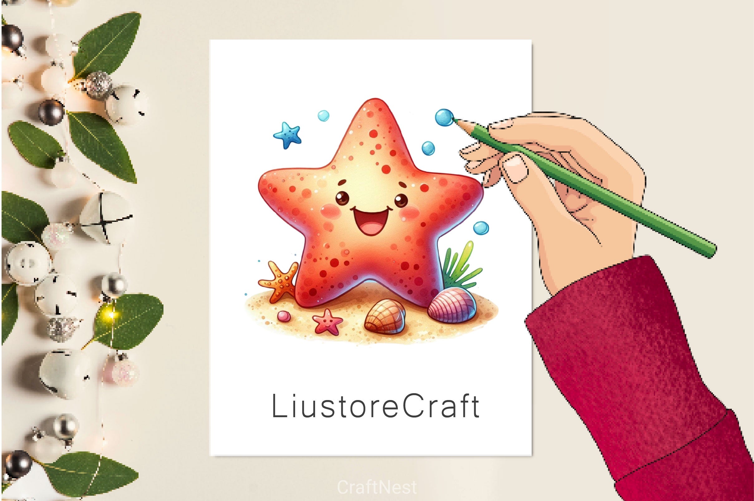 Smiling Starfish Beach Clipart Bundle 2 - CraftNest - Digital Crafting and Art