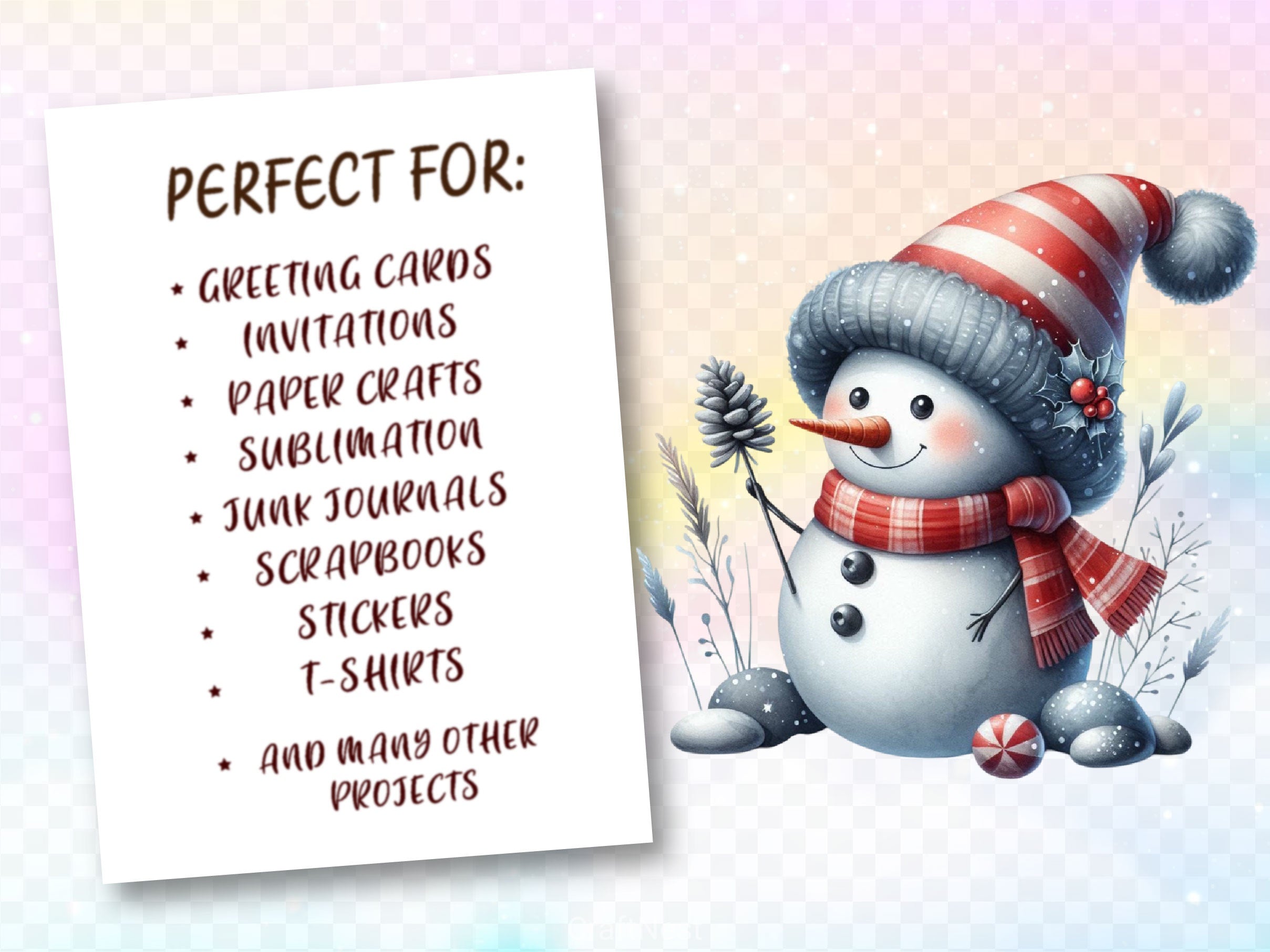 Christmas Snowman Clipart Bundle 4 - CraftNest - Digital Crafting and Art