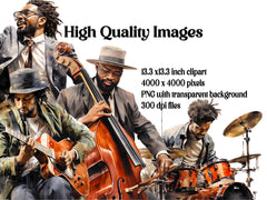 Afro-American Jazz Musicians Clipart - CraftNest