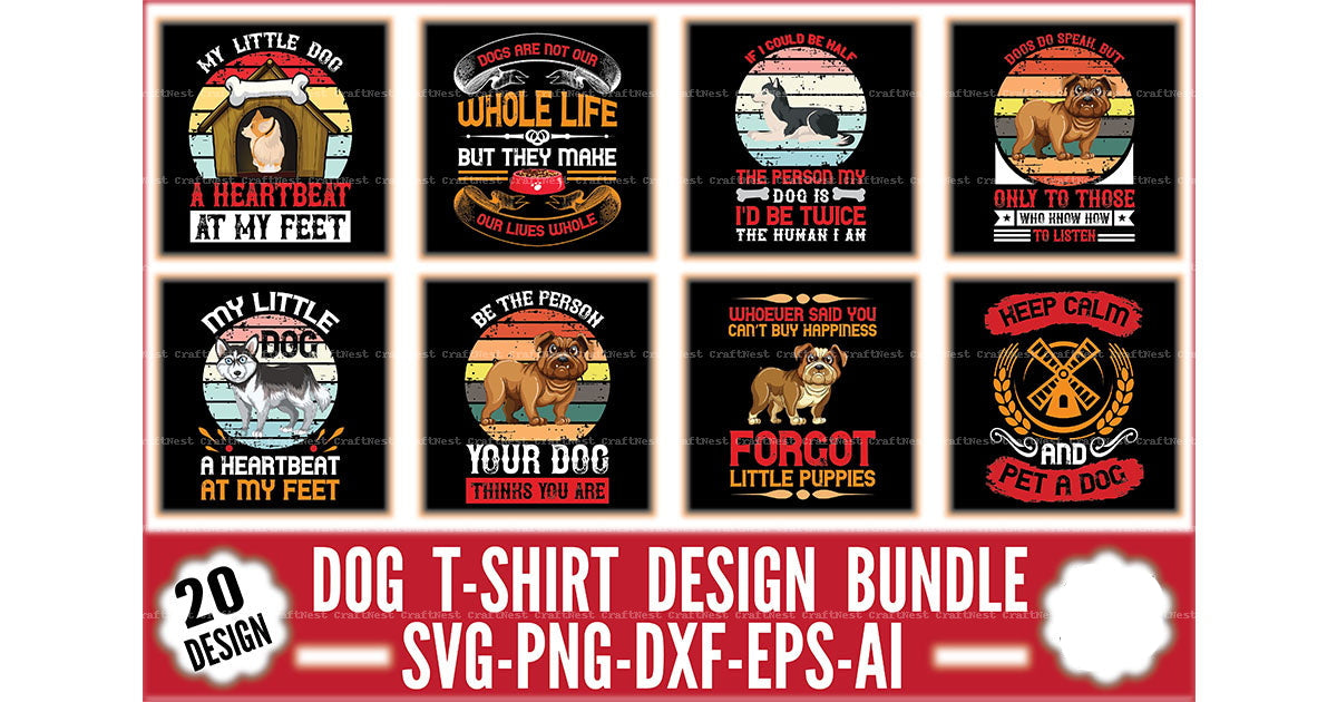 Dog T-Shirt Design SVG Bundle
