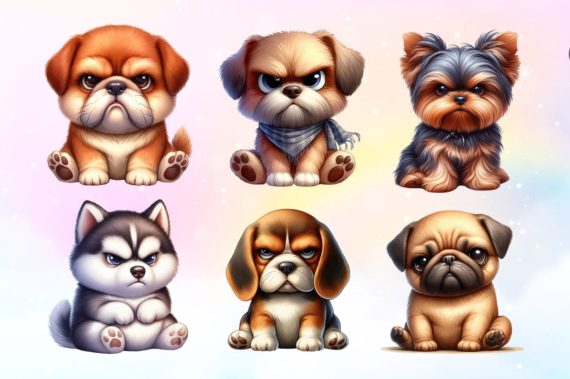 Funny Grumpy Dog Clipart Bundle - CraftNest - Digital Crafting and Art